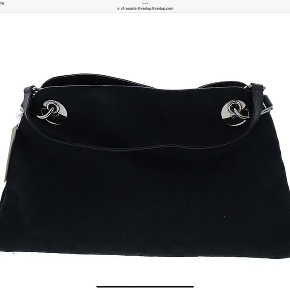 VINTAGE GUCCI BLACK CC CANVAS ECLIPSE TOTE - Picture 2 of 8